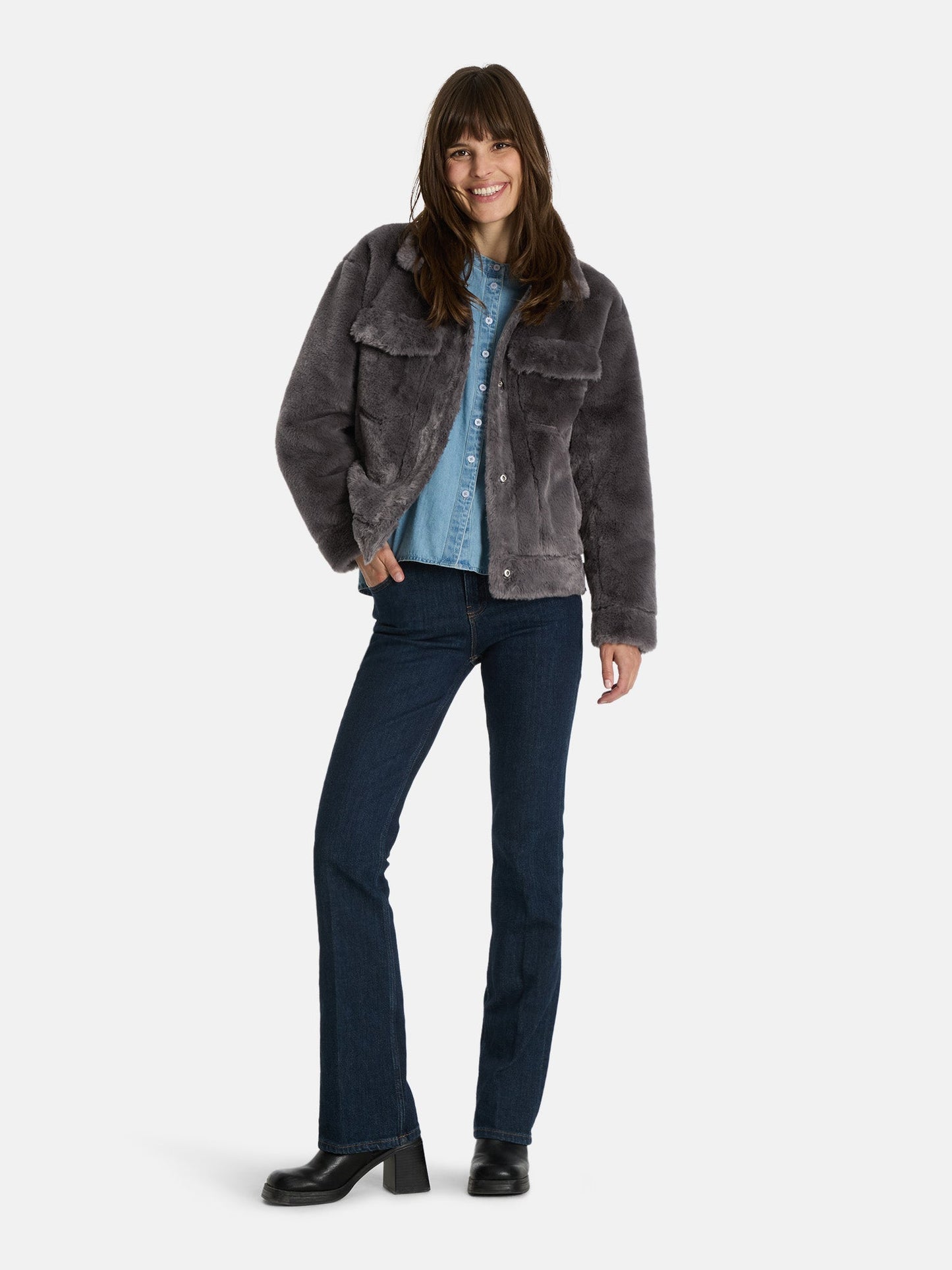 Felljacke "MaliL" mit Fake Fur